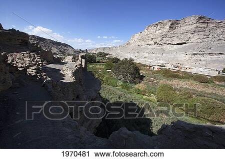 Stock Image - Agricultural Fields By The Loa River, As Seen From Lasana Pucara, Antofagasta Region, Chile. Fotosearch