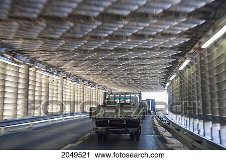 Stock Image - Ahmed Hamdi Tunnel Under The Suez Canal, South Sinai, Egypt. Fotosearch