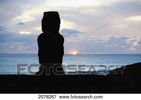 Stock Photo - Ahu Tahai At Dusk, Rapa Nui (Easter Island), Chile. Fotosearch