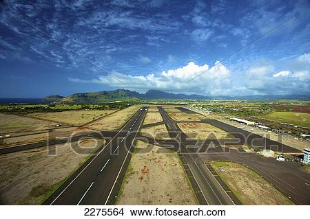Picture - Airport runways; Na Pali coast of Kauai, Na Pali coast of Kauai, Hawaii, United States of America. Fotosearch