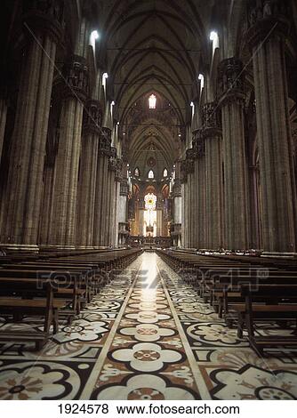 Aisle Of Duomo; Milan, Italy View Large Photo Image Stock Photo - Aisle Of Duomo; Milan, Italy. Fotosearch