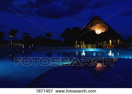 Stock Photo - Akumal, Mexico; One Of The Beautiful Pools At The All-Inclusive Resort Hotel Club Akumal Caribe. Fotosearch