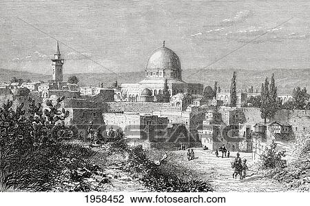 Stock Image - Al-Aqsa Mosque In The Old City Of Jerusalem, Palestine, As It Was In The 19Th Century. From El Mundo En La Mano Published 1875.. Fotosearch