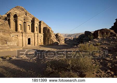 Stock Photo - Al Deir In Petra; Petra, Jordan. Fotosearch
