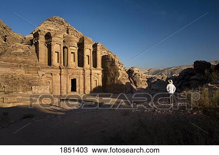 Al Deir In Petra View Large Photo Image Stock Image - Al Deir In Petra. Fotosearch