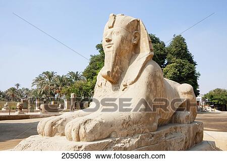 Stock Photo - Alabaster Sphinx, Memphis, Al Jizah, Egypt. Fotosearch