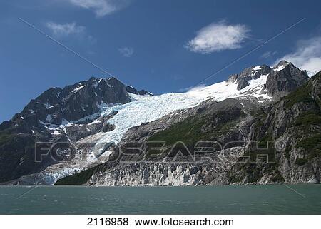 Stock Photo - Alaska, Kenai Fjords National Parck, Prince William Sound, Northwestern Glacier on water.. Fotosearch