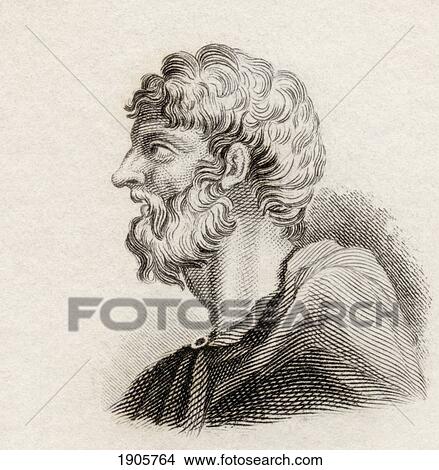Picture - Alcaeus Of Mytilene, C. 620 Bc. Ancient Greek Lyric Poet. From Crabb's Historical Dictionary Published 1825.. Fotosearch