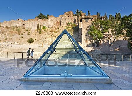 Stock Image - Alcazaba in malaga roman theatre malaga andalusia spain. Fotosearch