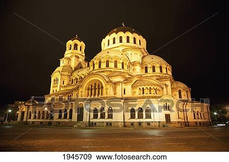 Alexander Nevsky Cathedral at night, Sofia, Bulgaria View Large Photo Image Stock Photo - Alexander Nevsky Cathedral at night, Sofia, Bulgaria. Fotosearch