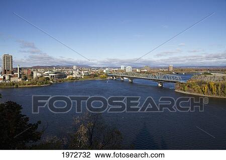 Stock Image - Alexandra Bridge Across The Ottawa River, Ottawa, Ontario, Canada. Fotosearch
