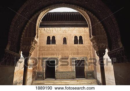 Stock Image - Alhambra Viewed Through Archway. Fotosearch