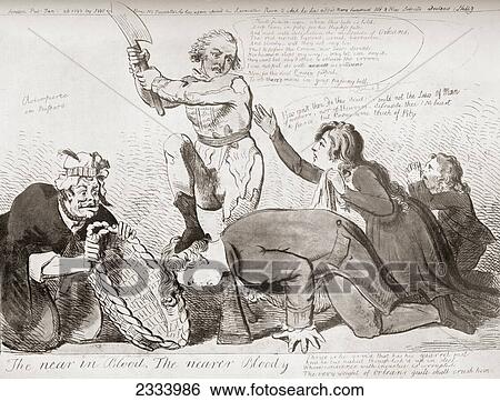 Stock Photograph - Allegorical Carton Of Equality Beheading Louis Xvi Despite The Pleas Of Marie Antoinette And The Dauphin. From A Contemporary Print.. Fotosearch