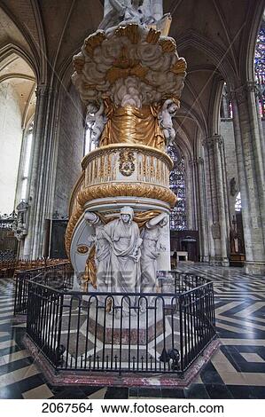 Allegorical Figures Supporting The Pulpit In Notre-Dame D'amiens Cathedral, Amiens, Somme, France View Large Photo Image Picture - Allegorical Figures Supporting The Pulpit In Notre-Dame D'amiens Cathedral, Amiens, Somme, France. Fotosearch