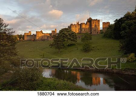 Alnwick Castle; Alnwick, Northumberland, England View Large Photo Image Picture - Alnwick Castle; Alnwick, Northumberland, England. Fotosearch