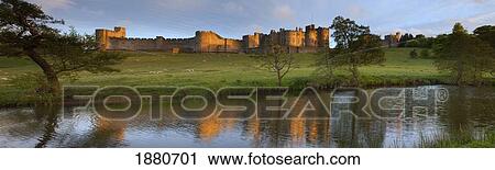 Stock Image - Alnwick Castle; Alnwick, Northumberland, England. Fotosearch