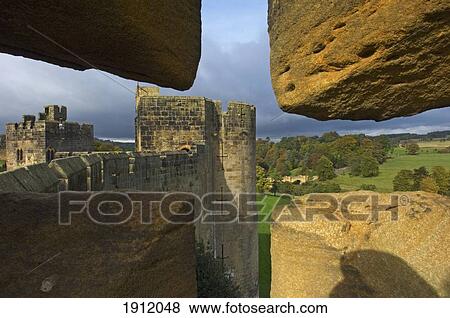 Alnwick Castle, Alnwick, Northumberland, England, Uk View Large Photo Image Stock Photo - Alnwick Castle, Alnwick, Northumberland, England, Uk. Fotosearch
