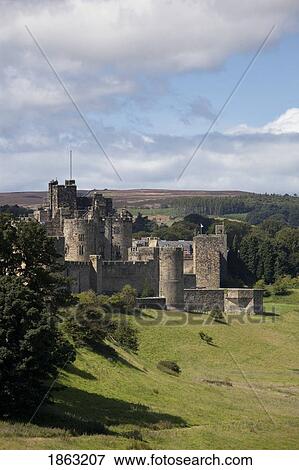 Alnwick Castle, Northumberland, England View Large Photo Image Stock Photo - Alnwick Castle, Northumberland, England. Fotosearch