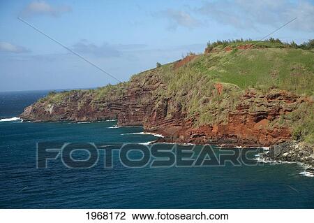 Stock Image - Along the rugged coastline of Maui; Maui, Hawaii, United States of America. Fotosearch