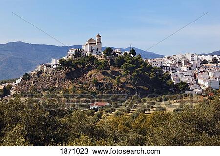 Alozaina, Malaga, Andalusia, Spain; The White Mountain Village View Large Photo Image Stock Image - Alozaina, Malaga, Andalusia, Spain; The White Mountain Village. Fotosearch