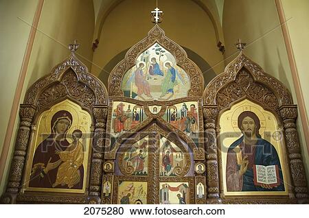 Stock Image - Altar At The St. Parasceve's Orthodox Church, Vilnius, Lithuania. Fotosearch