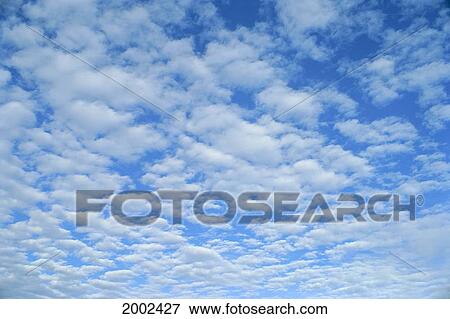 Alto-Cumulus Clouds Scattered In Blue Sky View Large Photo Image Stock Photo - Alto-Cumulus Clouds Scattered In Blue Sky. Fotosearch