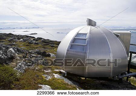 Stock Photograph - Aluminium 'igloos' At The Hotel Arctic In Ilulissat On The West Coast Of Greenland, The Most Northerly 4 Star Hotel. Greenland.. Fotosearch