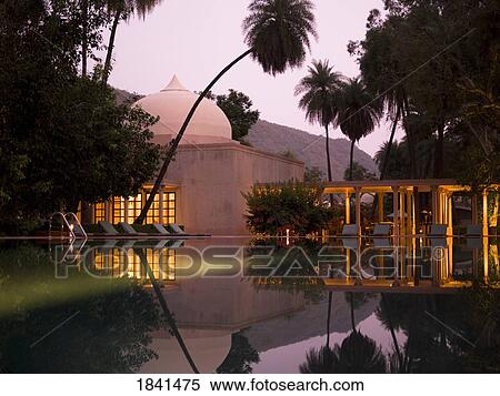 Stock Photography - Amanbagh Resort At Dusk; Rajasthan India. Fotosearch