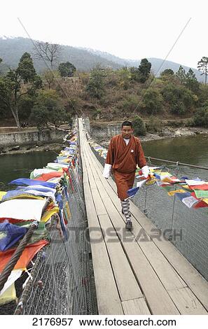 Stock Photo - Amankora Hotel Bridge, Punakha, Bhutan. Fotosearch