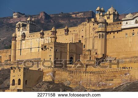 Amber Fort with Jaigarh Fort behind; Amer, Jaipur, India View Large Photo Image Stock Photo - Amber Fort with Jaigarh Fort behind; Amer, Jaipur, India. Fotosearch