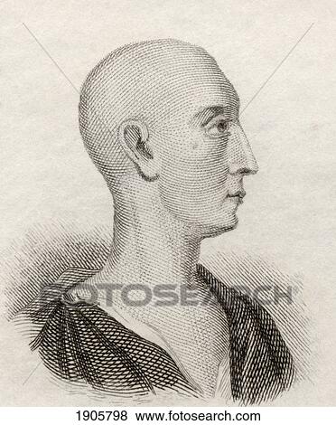 Stock Photo - Ambrose Philips, 1674 To 1749. English Poet And Politician. From Crabb's Historical Dictionary Published 1825.. Fotosearch