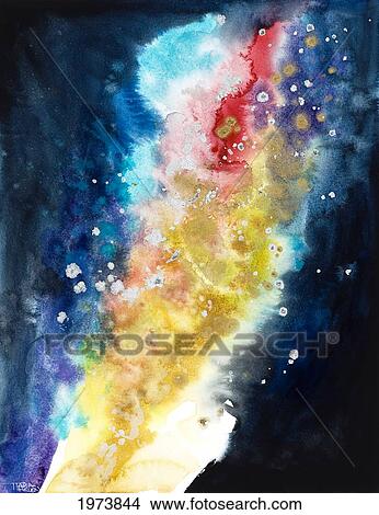 Picture - Ambundance, Abstract Of Flame (Watercolor Painting).. Fotosearch