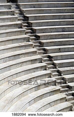 Picture - Amphitheatre Seating In Patras, Close-Up. Fotosearch