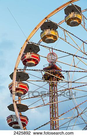 Stock Image - Amusement rides at Capital Ex Fairgrounds; Edmonton, Alberta, Canada. Fotosearch
