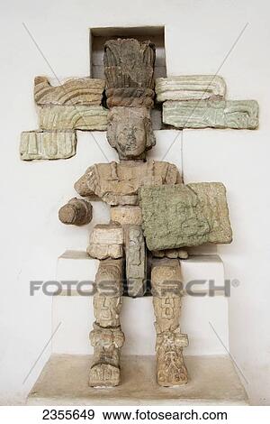 Stock Photo - An Artifact From Maya Civilization At Copan Ruins; Copan, Honduras. Fotosearch