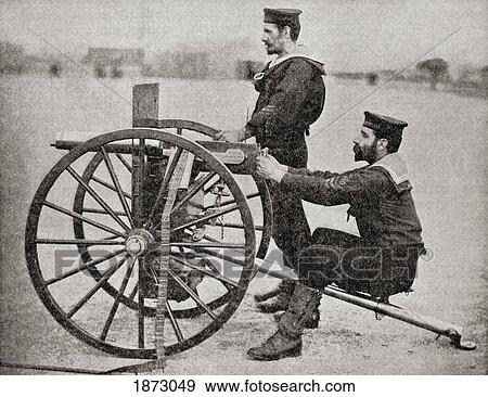 An Early Maxim Gun In Operation With The Royal Navy. From The Book South Africa And The Transvaal War By Louis Creswicke, Published 1900 View Large Photo Image Stock Photo - An Early Maxim Gun In Operation With The Royal Navy. From The Book South Africa And The Transvaal War By Louis Creswicke, Published 1900. Fotosearch