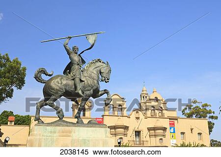 Stock Photography - An Equestrian Statue At Museum Of Man In Balboa Park; San Diego California United States Of America. Fotosearch