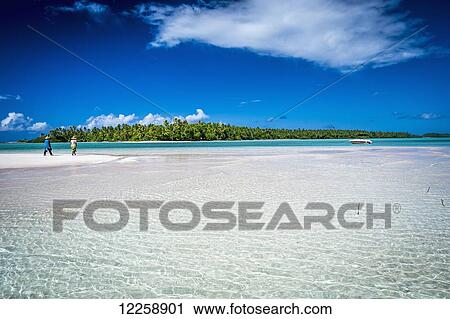 Stock Image - An island that forms part of the marine park, a short boat ride from the Tuvalu mainland; Tuvalu. Fotosearch