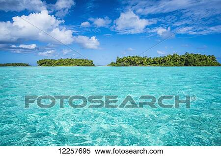 Stock Photography - An island that forms part of the marine park, near the Tuvalu mainland; Tuvalu. Fotosearch