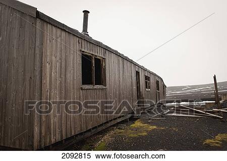 Stock Photography - An Old Building On Whalers Bay; Deception Island, South Shetland Islands, Antarctica. Fotosearch