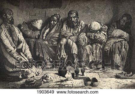 Stock Photo - An Opium Den In Central Asia In The 19Th Century. From El Mundo En La Mano Published 1878.. Fotosearch