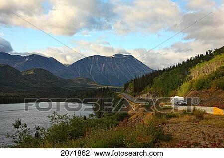An Truck And Trailer Drive On The South Klondike Highway, Yukon View Large Photo Image Stock Image - An Truck And Trailer Drive On The South Klondike Highway, Yukon. Fotosearch