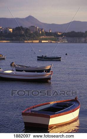 Anchored Boats At Sunset View Large Photo Image Stock Photo - Anchored Boats At Sunset. Fotosearch