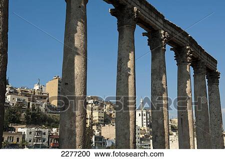 Ancient columns along the walkway outside the Roman Theatre; Amman, Jordan View Large Photo Image Stock Image - Ancient columns along the walkway outside the Roman Theatre; Amman, Jordan. Fotosearch