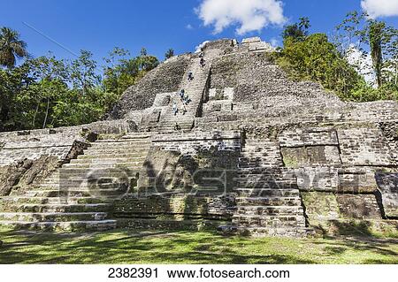 Stock Image - Ancient Mayan ruins in Lamanai; Belize. Fotosearch