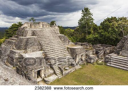 Stock Photo - Ancient Mayan ruins of Caracol; Belize. Fotosearch