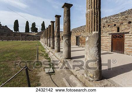 Stock Image - Ancient Roman ruins; Pompei, Italy. Fotosearch