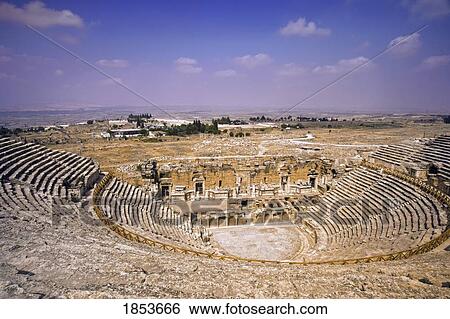Stock Photograph - Ancient Theater; Hierapolis, Turkey. Fotosearch