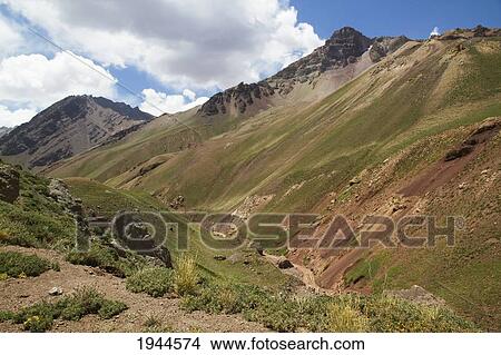 Picture - Andes Mountains Surrounding Quebrada Horcones, Mount Aconcagua Provincial Park, Mendoza, Argentina. Fotosearch