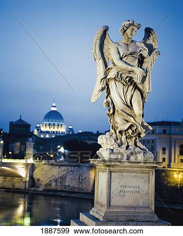 Stock Photo - Angel By Bernini And St Peter's Basilica. Fotosearch